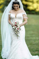 A-Line Long Wedding Dress With V-neck Lace Tulle