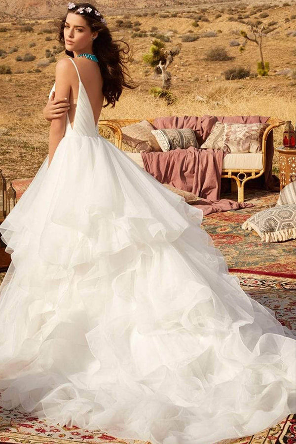 A-line Off-the-shoulder Wedding Dress With Tulle Lace Elegant