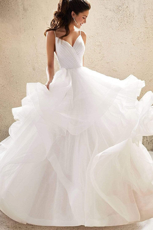 A-line Off-the-shoulder Wedding Dress With Tulle Lace Elegant