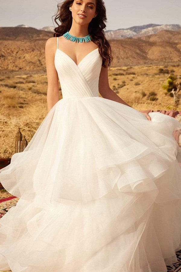 A-line Off-the-shoulder Wedding Dress With Tulle Lace Elegant