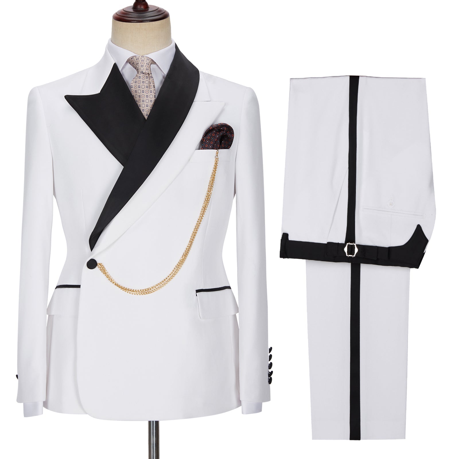 Adonis White Peaked Lapel Bespoke Wedding Suit for Men¡¯s Parties