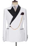 Adonis White Peaked Lapel Bespoke Wedding Suit for Men¡¯s Parties