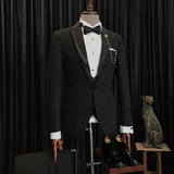 Benjamin Black Wedding Suit with Sparkling Peaked Lapel