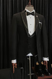 Benjamin Black Wedding Suit with Sparkling Peaked Lapel