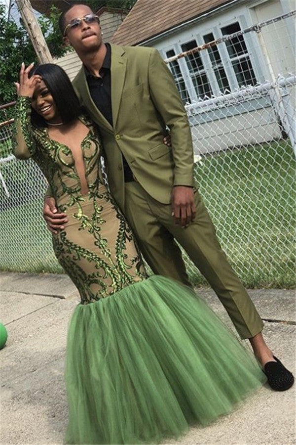 Bespoke Lime Green Party Prom Suit - Elegant 2-Piece for Men