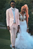 Best-Fit Pink Bespoke Wedding Suit for Groom