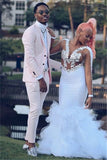 Best-Fit Pink Bespoke Wedding Suit for Groom