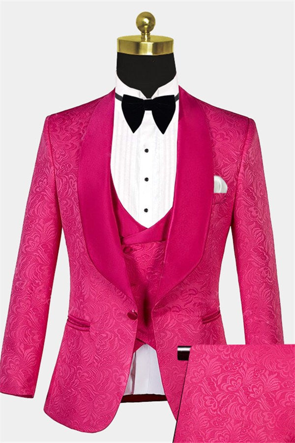 Best Wedding Suit - Pink One Button for Groom