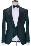 Black Lapel Three-Piece Formal Business Suit for Men