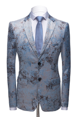 Blue Notched Lapel Wedding Suit with White Pants for Men¡¯s Events