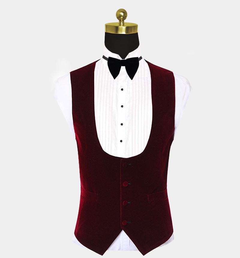 Burgundy Lapel White Jacquard Wedding Suit for Groom 2024 Online