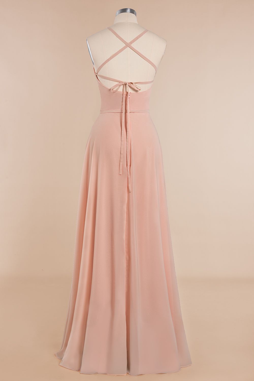 Chic Straps Sleeveless Chiffon Affordable Bridesmaid Dresses with Ruffle-Babyonlines