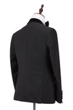 Classic Stitching Velvet Shawl Lapel Black One-Button Formal Wedding Tailcoats