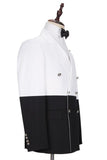 Classic White and Black Double-Breasted Wedding Blazer for Groom