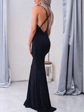 Cowl Neck Jersey Prom Dress - Sheath/Column Floor-length