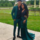 Dark Green Dinner Prom Suit - New Arrivals, 2-Piece with Notch Lapel