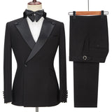 Elegant Black Ring Bearer Suit with Peaked Lapel