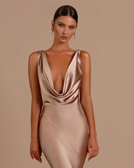 Elegant Champagne Mermaid Prom Dress Long Slimming