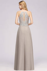 Exquisite Sleeveless Slit Lace Affordable Bridesmaid Dresses with Beadings-Babyonlines