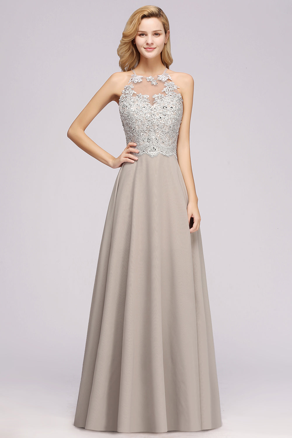 Exquisite Sleeveless Slit Lace Affordable Bridesmaid Dresses with Beadings-Babyonlines