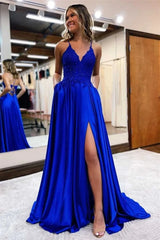 Glamorous Dark Blue Spaghetti Strap Mermaid Prom Dress Long