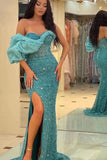 Gorgeous Off-The-Shoulder One Shoulder Sweetheart Mermaid Evening Dress with Sequins