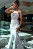 Grey Sweetheart Sequins Evening Dress Sleeveless with Beadings