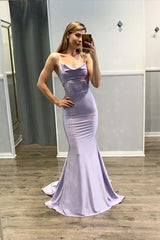 Light Purple Spaghetti-Straps Mermaid Prom Dress