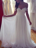 Long Chiffon Beach Wedding Dress