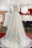 Long Sleeve A-Line Sweetheart Wedding Dress with Tulle Lace Appliques