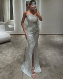 Luxurious Silver Strapless Prom Dress Mermaid