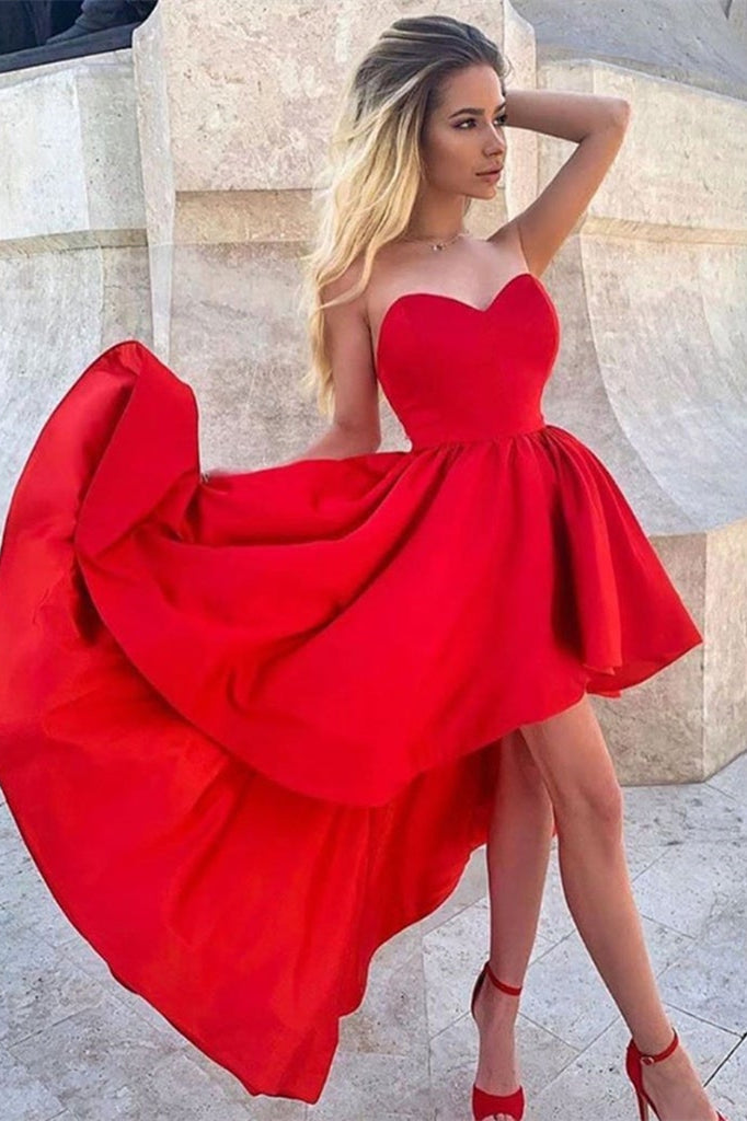 Red Sweetheart Hi-Lo Short Prom Dress