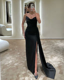 Sleeveless Black Sheath Prom Dress with Mermaid Sweep