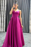 Spaghetti-Straps Sleeveless Long Evening Dress V-Neck On Sale with Beads