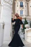 Strapless Mermaid Black Evening Dress