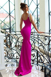 Straps Long Mermaid Prom Dress with Crystals