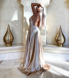 String Long Evening Dress with Slit