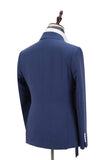 Stylish Dark Blue Groomsmen Outfit with Peaked Lapel