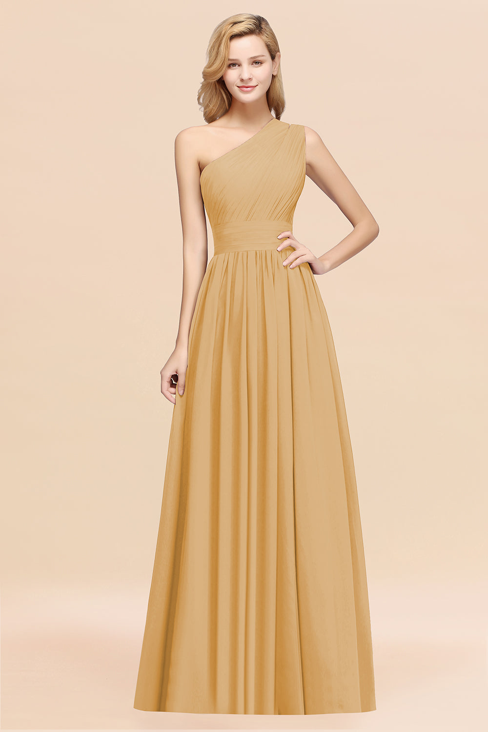 Stylish One-shoulder Sleeveless Long Junior Bridesmaid Dresses Affordable-Babyonlines