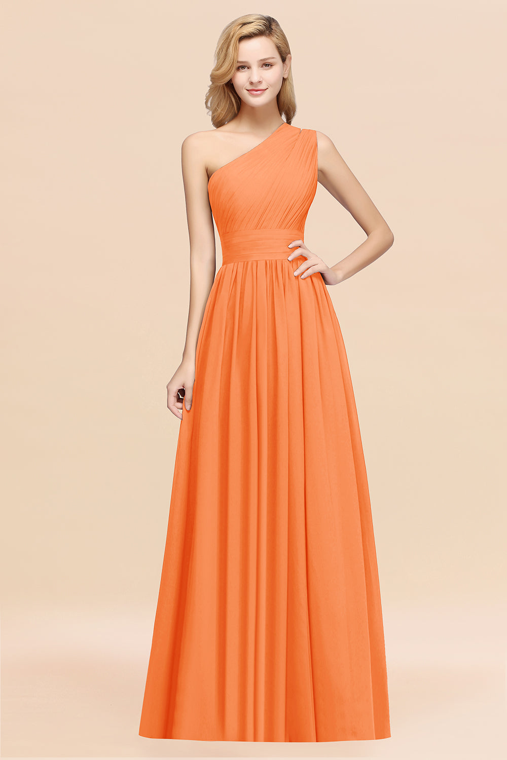 Stylish One-shoulder Sleeveless Long Junior Bridesmaid Dresses Affordable-Babyonlines