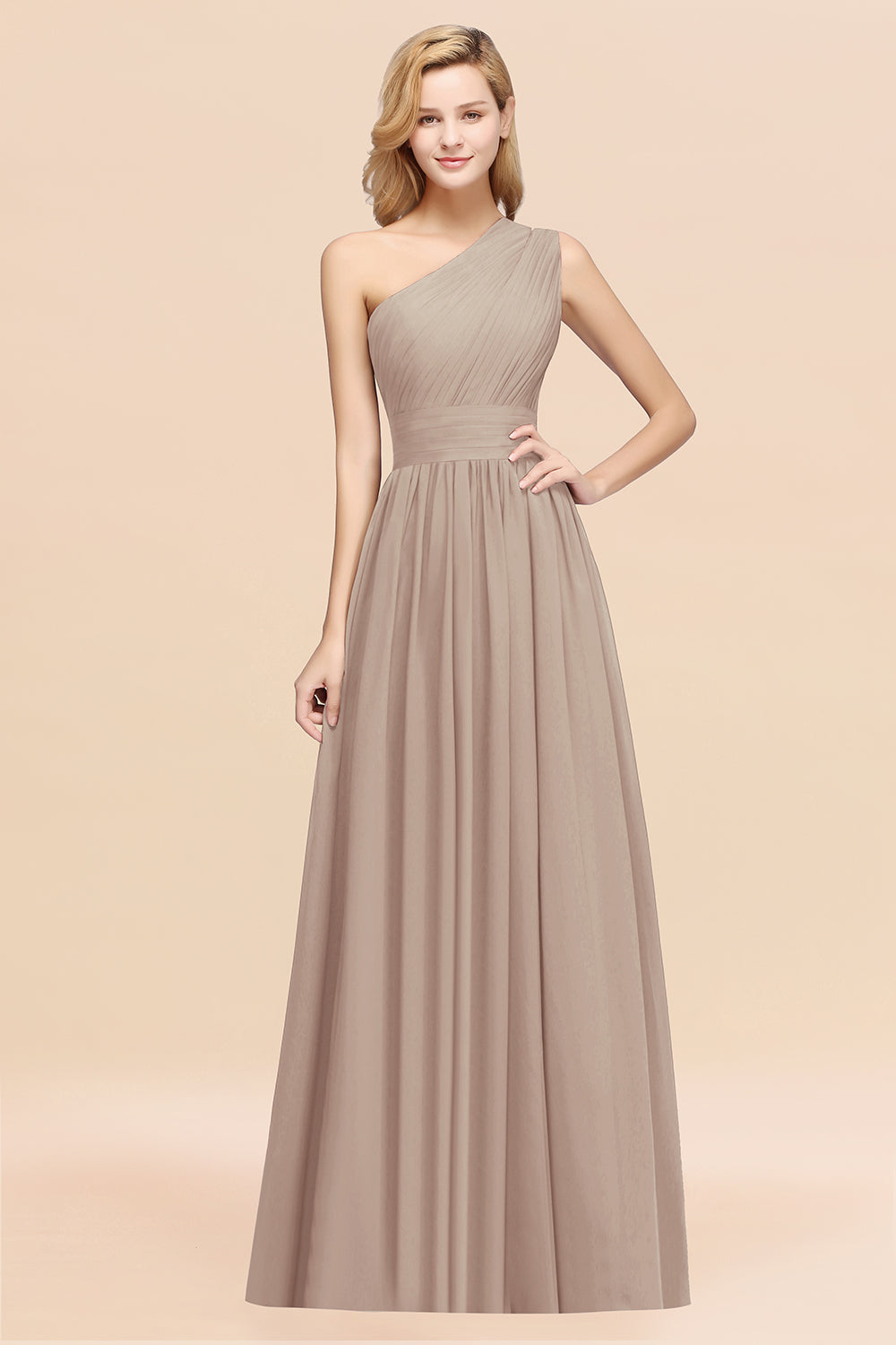 Stylish One-shoulder Sleeveless Long Junior Bridesmaid Dresses Affordable-Babyonlines