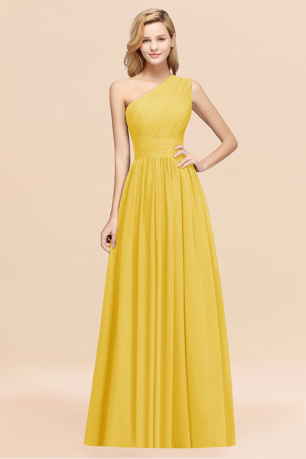 Stylish One-shoulder Sleeveless Long Junior Bridesmaid Dresses Affordable-Babyonlines