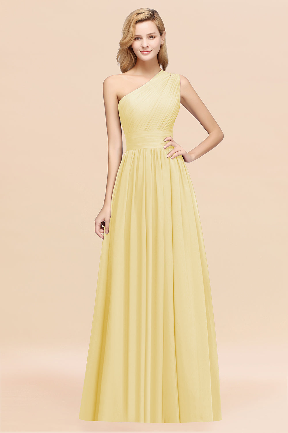 Stylish One-shoulder Sleeveless Long Junior Bridesmaid Dresses Affordable-Babyonlines