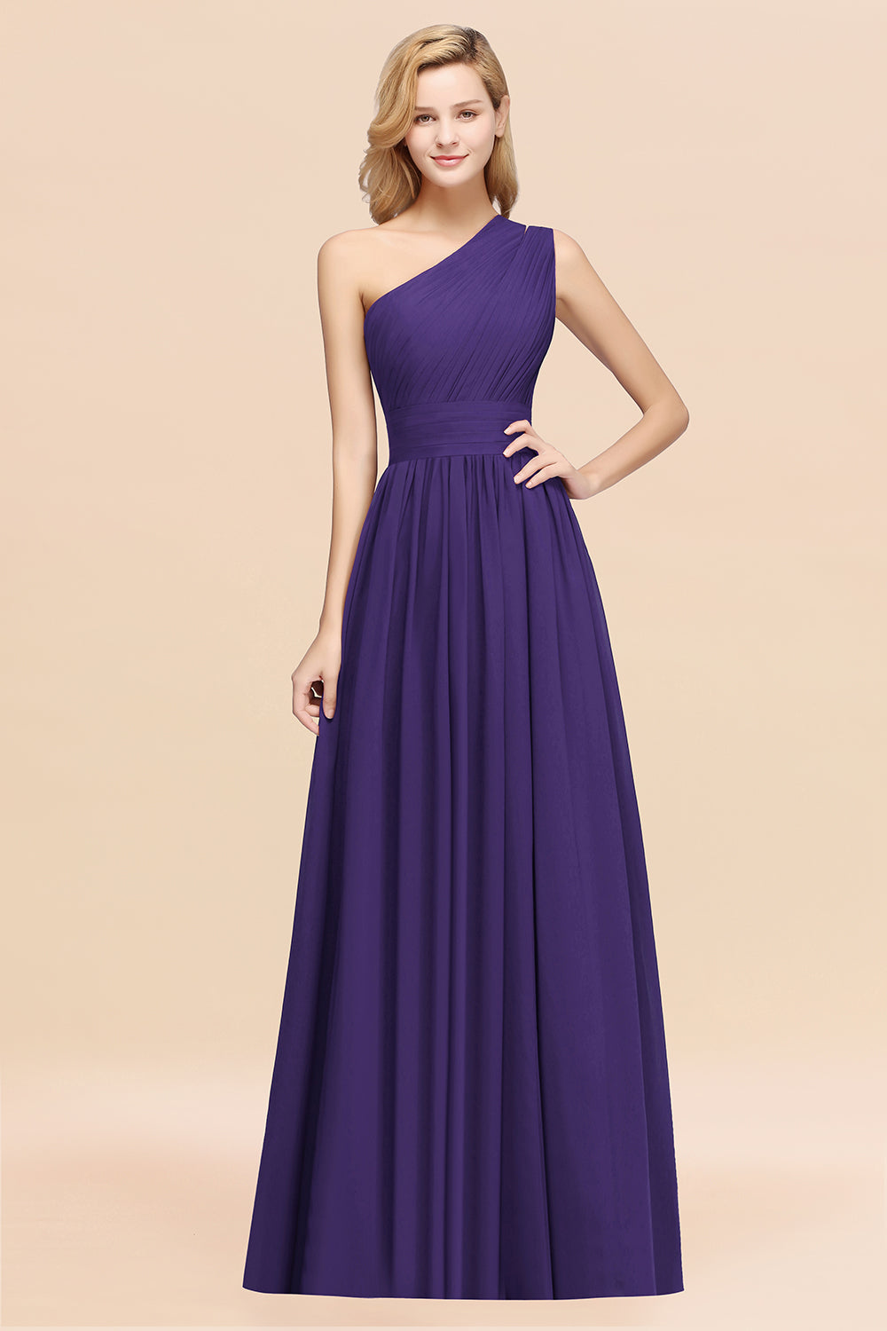 Stylish One-shoulder Sleeveless Long Junior Bridesmaid Dresses Affordable-Babyonlines