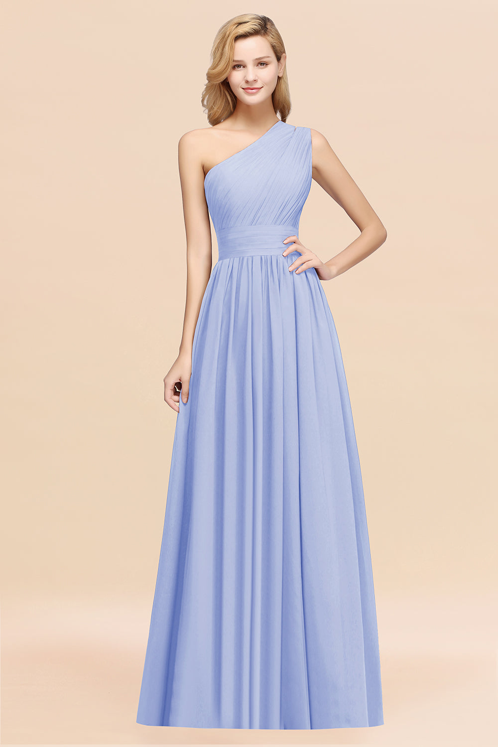 Stylish One-shoulder Sleeveless Long Junior Bridesmaid Dresses Affordable-Babyonlines