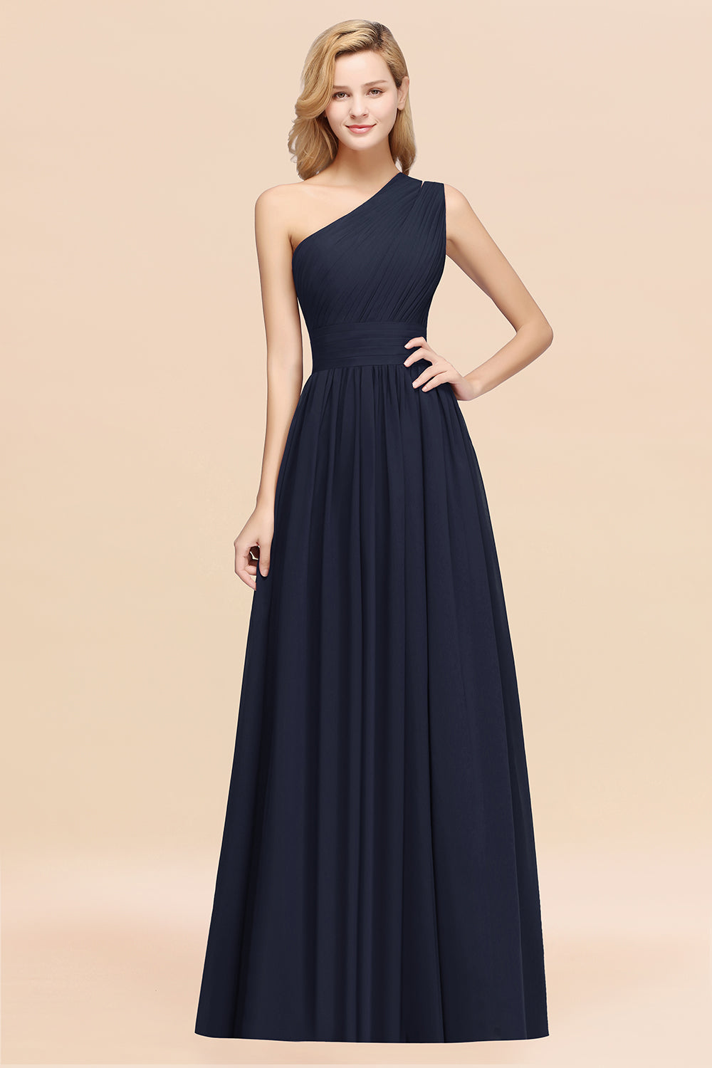 Stylish One-shoulder Sleeveless Long Junior Bridesmaid Dresses Affordable-Babyonlines