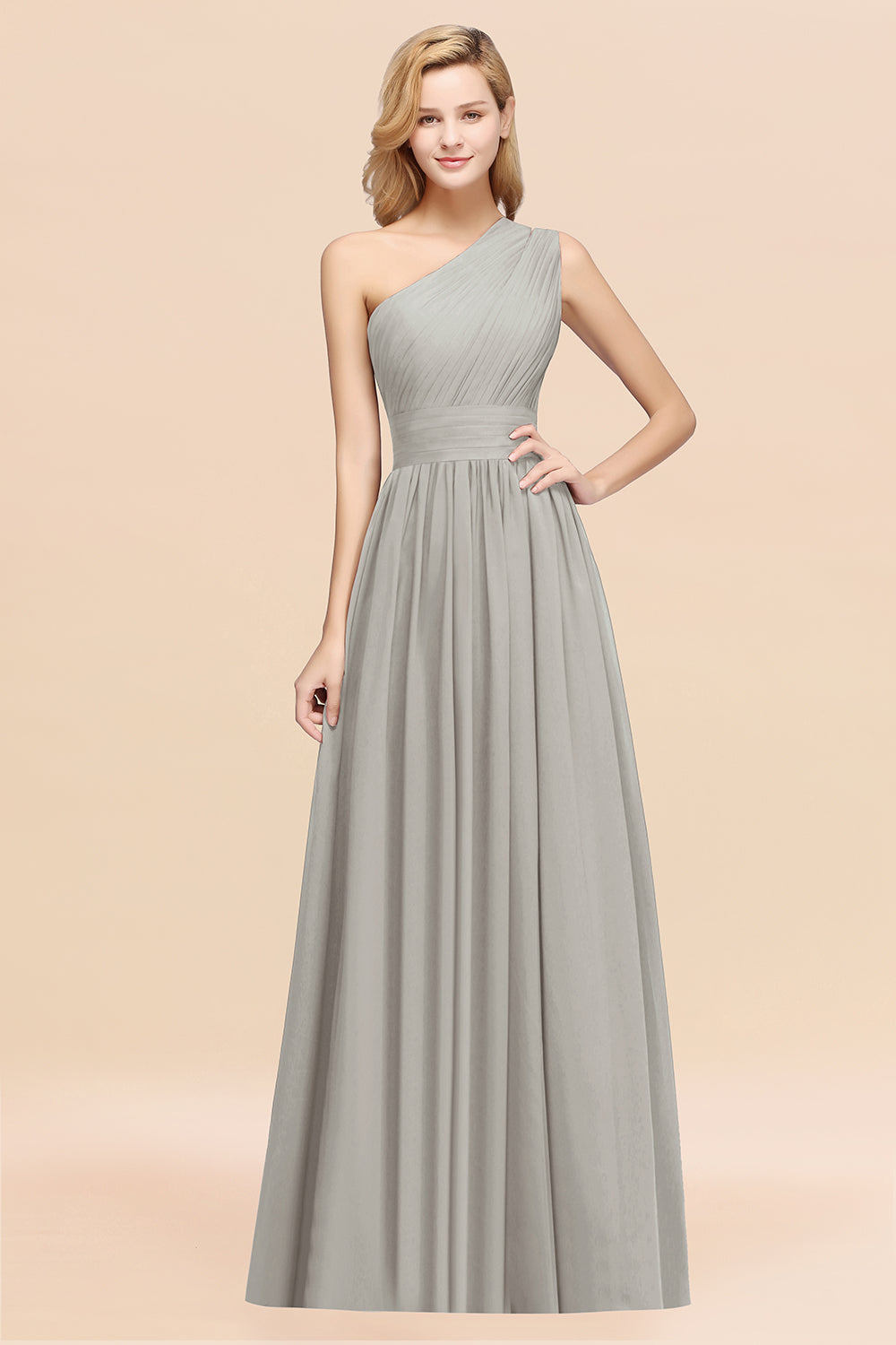 Stylish One-shoulder Sleeveless Long Junior Bridesmaid Dresses Affordable-Babyonlines