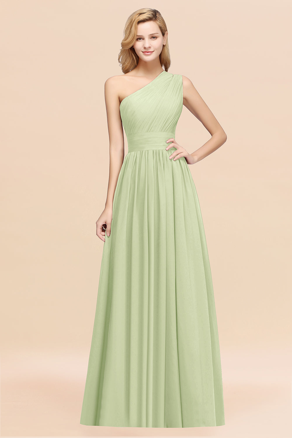 Stylish One-shoulder Sleeveless Long Junior Bridesmaid Dresses Affordable-Babyonlines