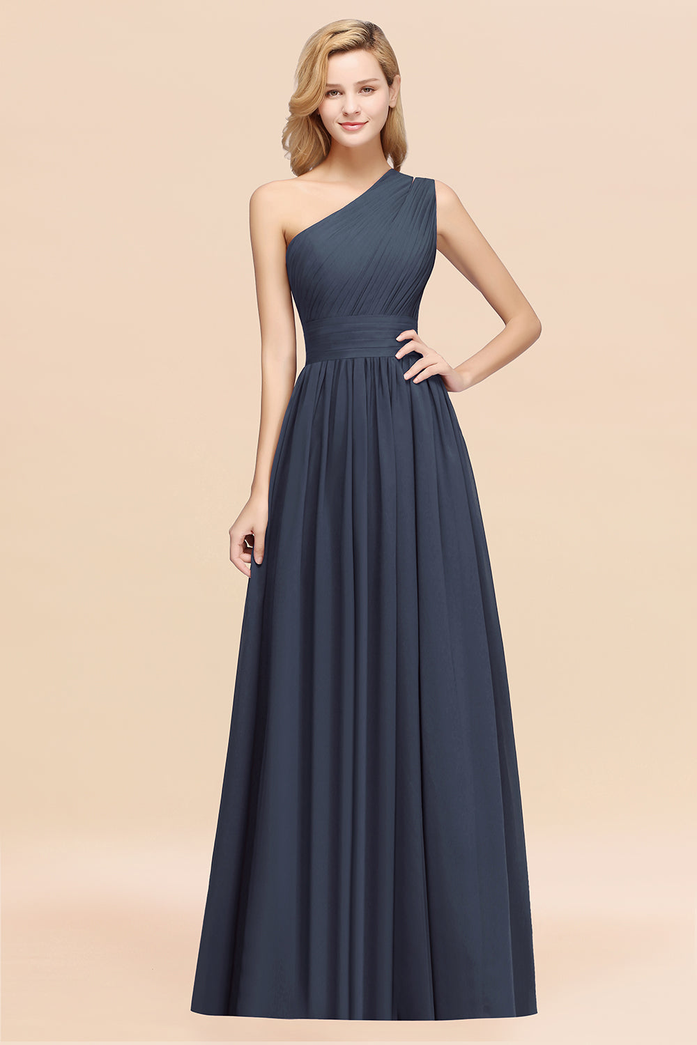 Stylish One-shoulder Sleeveless Long Junior Bridesmaid Dresses Affordable-Babyonlines