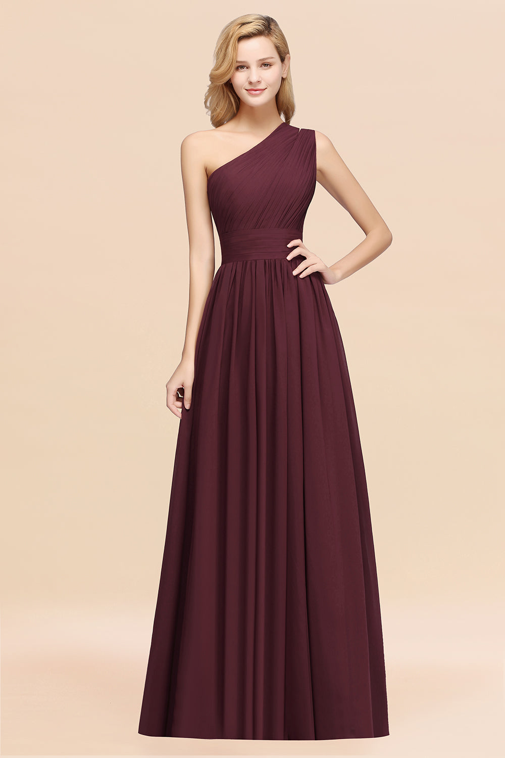 Stylish One-shoulder Sleeveless Long Junior Bridesmaid Dresses Affordable-Babyonlines